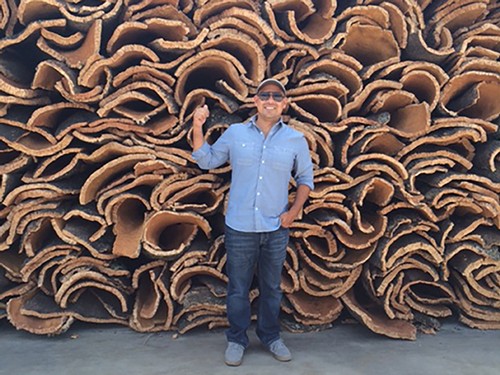 Winemaker Joe Ibrahim on a visit to a cork tree farm in Portugal.