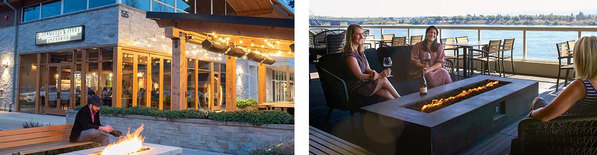 Images of the Lake Oswego Tasting Room & Restaurant (Left) and the Vancouver Tasting Room & Restaurant (right)
