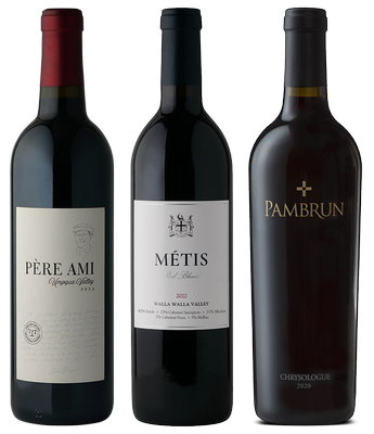 A three bottle collection of red blend wines