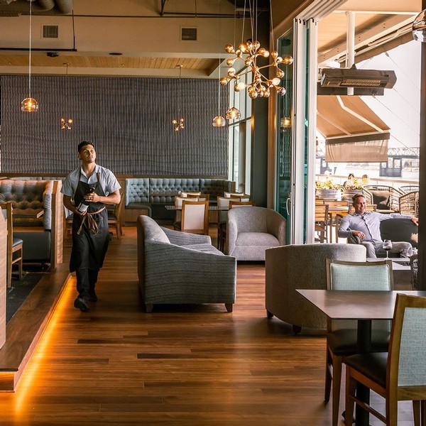 Interior of Willamette Valley Vineyards Tasting Room and Restaurant on the Vancouver Waterfront