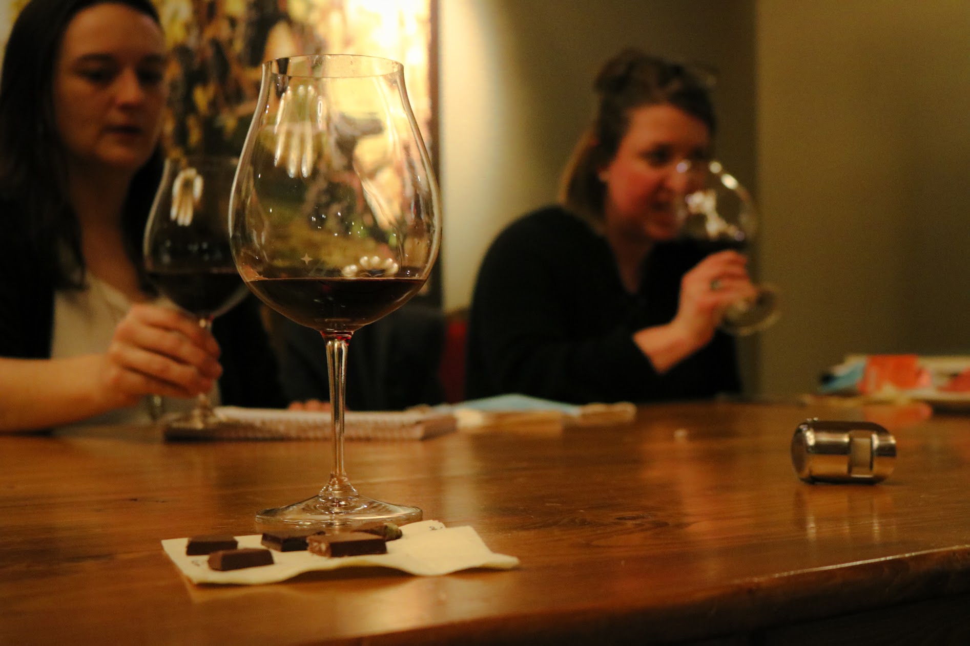 Winery Ambassadors sample wine and chocolate at the Estate to find the best pairings.