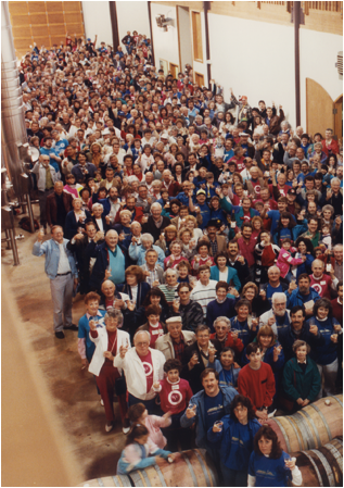 group of Owners in the production area of Willamette Valley Vineyards