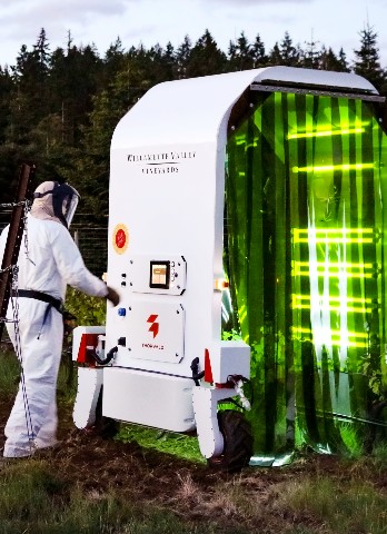 UVC tractor in the vineyards