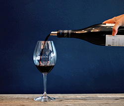 Maison Bleue red wine being poured